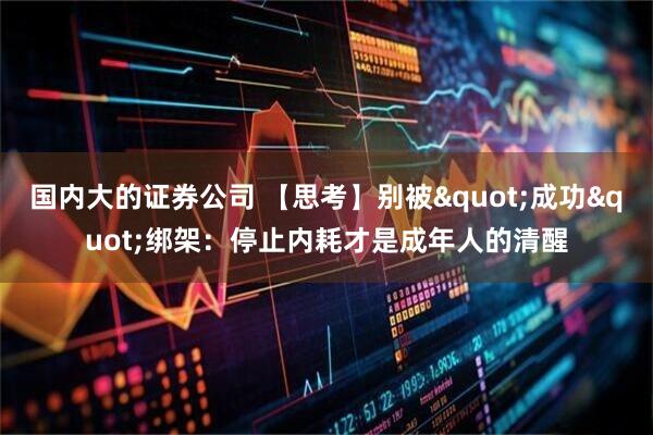 国内大的证券公司 【思考】别被"成功"绑架：停止内耗才是成年人的清醒